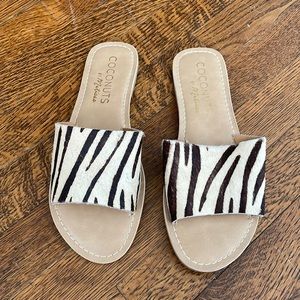 Matisse calf hair slide sandals